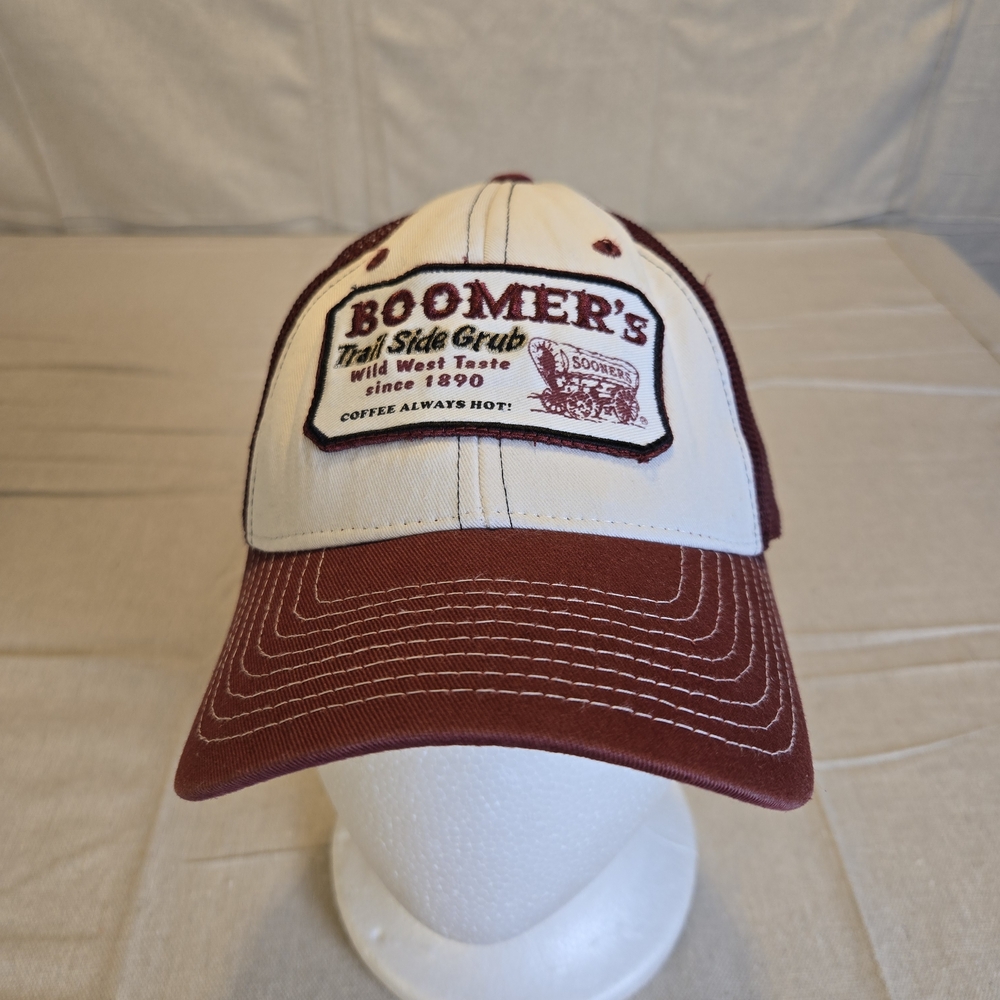 Zephyr Boomer's Trail Side Grub Mesh Trucker Hat Burgundy White Used